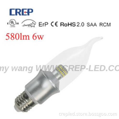 UL CUL SAA 90-277V AC 6W e12 led chandelier bulb